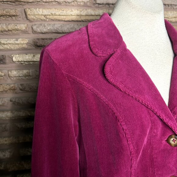 Cut Loose Deep Fuchsia Stretch Corduroy Casual Jacket Size Small - Picture 5 of 11
